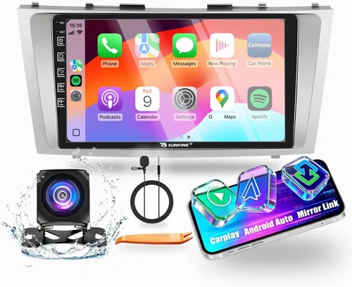 Vista 12 de Kunfine Coche CarPlay Android Navegación Automática Estéreo GPS Radio Reverse Cámara Pantalla 10 "IPS Pantalla Táctil Headunit Tablet Pad Media