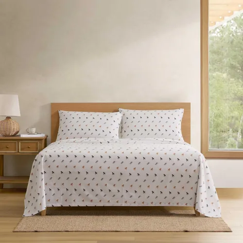 Vista 31 de Eddie Bauer - Juego de sábanas individuales, sábanas de percal de algodón, frescas y frescas, ideales para dormitorio