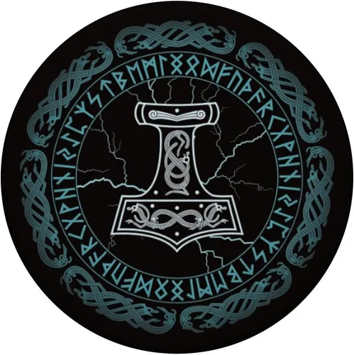 Vista 3 de Thor's Hammer Mjolnir Asgard Viking Runes PopSockets PopSockets intercambiable PopGrip