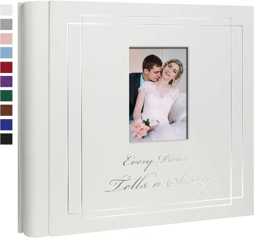 Vista 10 de Álbum de fotos de 4 x 6 pulgadas (10 x 15 cm) con 50 fotos, cubierta de cuero, álbum de fotos para bodas, gran capacidad, libro de imágenes