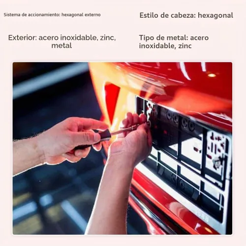 Vista 4 de Tornillos para matrícula de zinc chapado HI-TECH, paquete de 100 piezas #14 x 3/4 pulgadas – Pernos de cabeza hexagonal resistentes a la oxidación