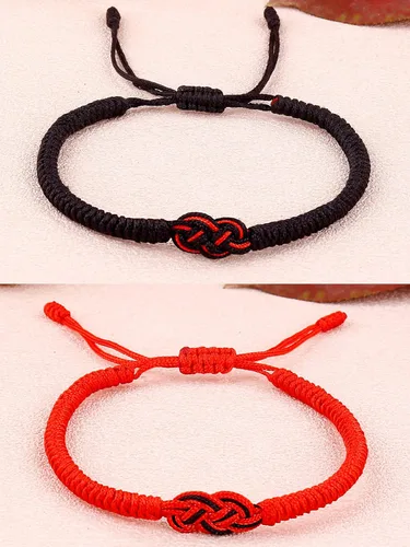Vista 4 de choice of all Pulseras a juego para parejas, pulseras para parejas, pulseras de protección de cuerda roja, pulseras de promesa para novio, novia