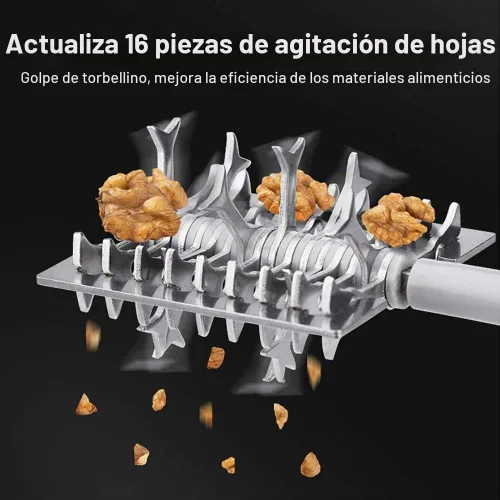 Vista 8 de Picador de tuercas, molinillo manual portátil de tuercas con manivela de mano para todas las nueces, cortador de alimentos de mano, picadora Gris