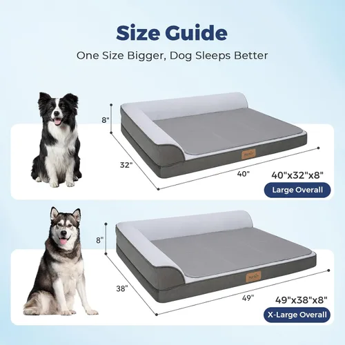Vista 8 de Cama refrescante para perros grandes, cama ortopédica para perros con alfombrilla de gel refrescante, funda lavable extraíble, forro impermeable