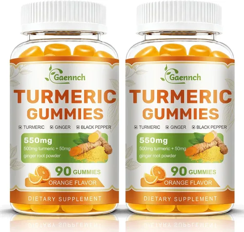 Vista 8 de Turmeric and Ginger Gummies 90 Count with Black Pepper for High Absorption