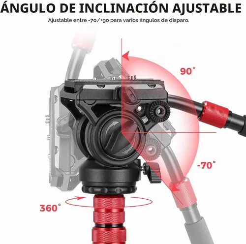 Vista 5 de Avella V504 Cabezal fluido de trípode de video con placa de liberación