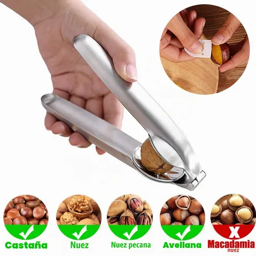 Vista 3 de Artcome Alicates de metal para abridor de nueces con clip de castaña, almendras de nuez, avellanas, alicates para abridor de nueces multifuncionales