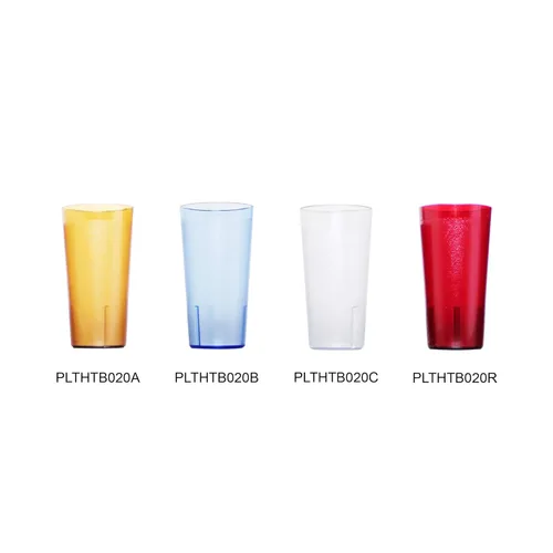 Vista 4 de NUEVO, vaso de restaurante de 20 onzas, vasos apilables, plástico químico resistente a la rotura, juego de 6, color rojo rubí