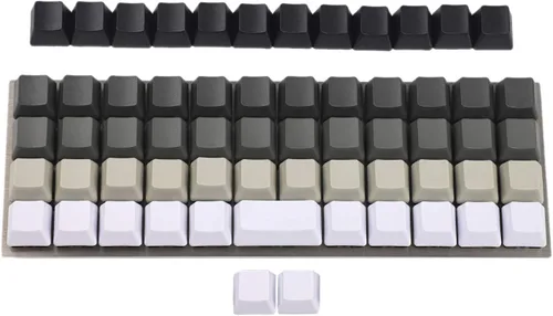 Vista 4 de YMDK Tecla OEM de impresión superior grabada con láser de carbono PBT de 0.059 in para interruptores MX Teclado preónico Planck Niu40 (en blanco)