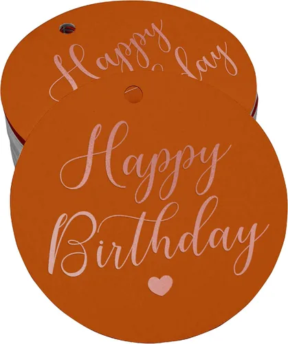 Vista 37 de Etiqueta de papel para colgar con texto en inglés «Happy Birthday» (50 unidades)
