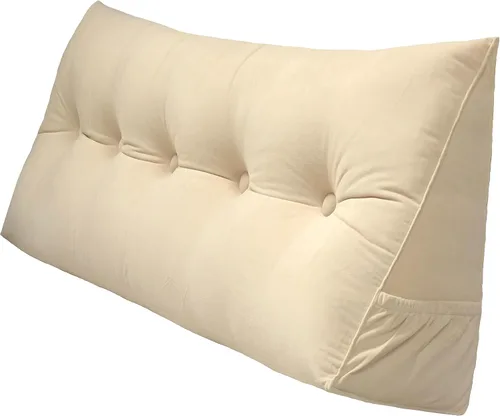 Vista 21 de Peachwell Almohada triangular de lectura para reposo en cama, cojín de refuerzo grande para cabecero, respaldo, almohada de cuña con funda extraíble