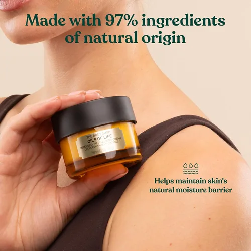 Vista 5 de The Body Shop Oils of Life - Crema revitalizante intensa, ligera, nutritiva, revitaliza la piel, 1.7 onzas líquidas