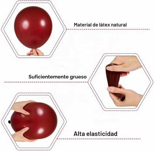 Vista 3 de Kit de guirnalda de arco de globos dorados burdeos, 123 globos metálicos de confeti para cumpleaños, aniversarios, Año Nuevo, compromisos, bodas