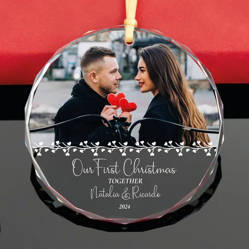 Vista 9 de Adorno personalizado para fotos de matrimonio de Mr & Mrs 2024 – Primera Navidad como casado, regalo de recién casados para parejas
