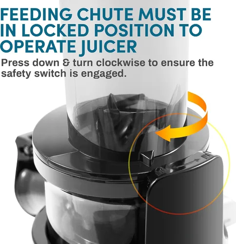 Vista 4 de Elite Gourmet Exprimidor lento compacto de masticación, extractor de jugo de prensa en frío, sin BPA, con exprimidor eléctrico de cítricos, control