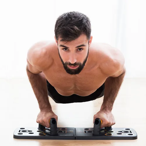 Vista 4 de Tabla de Flexiones Push-Up con Bandas de Resistencia y Guía de Ejercicios Pulsher InnovaGoods