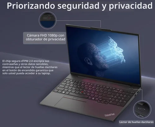 Vista 6 de Lenovo ThinkPad E16 - Computadora portátil de 16 pulgadas FHD+, AMD Ryzen 5