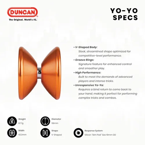 Vista 4 de Duncan Toys Echo 2 - Yoyó [negro], sin respuesta de nivel profesional, rodamiento cóncavo