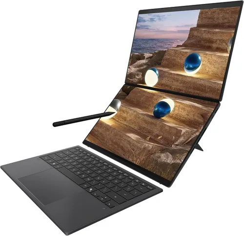Vista 9 de Laptop ASUS ZenBook DUO, Pantalla táctil OLED 3K 120Hz dual de 14”, Evo, Intel Core Ultra 9 285H, Gráficos Intel Arc, 32 GB de RAM, SSD de 1 TB