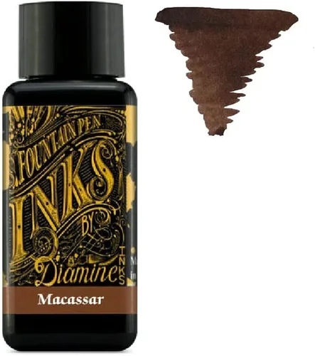 Vista 6 de Diamine - Tinta para pluma estilográfica de 1.0 fl oz - Rueda de color - 6 botellas - Roble otoñal, Syrah, Macassar, Earl Grey, Aurora Borealis