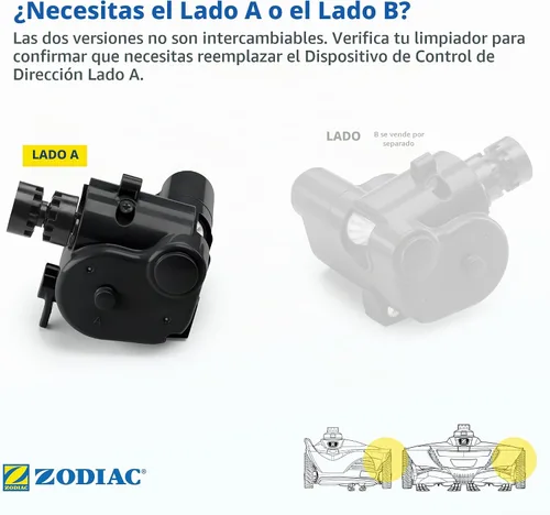 Vista 7 de Zodiac Piezas Genuinas MX8 Dispositivo de Control de Dirección Lado A, R0524700