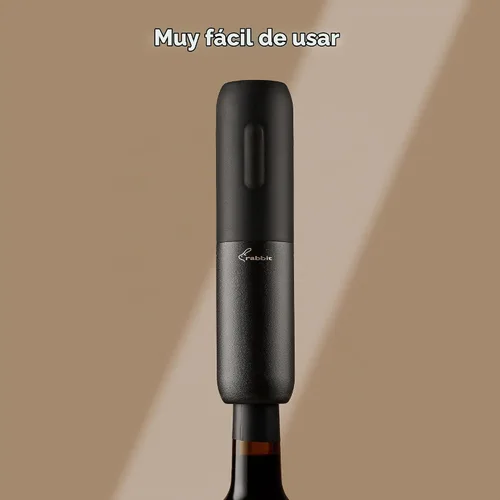 Vista 6 de Rabbit Abrebotellas eléctrico con sacacorchos – Abrebotellas automático con botón, diseño compacto, abre botellas silenciosamente, almacena vertical
