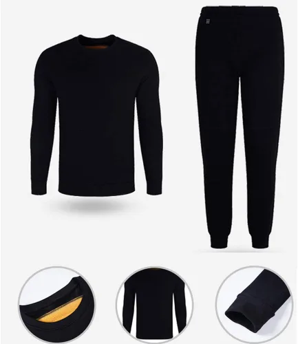Vista 3 de Ropa interior térmica térmica lavable con aislamiento térmico de manga larga con pantalones batería no incluida