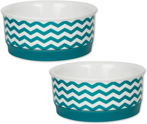 Vista 19 de Bone Dry Ceramic Pet Collection Chevron, juego pequeño, 4.25x2, gris, 2 piezas
