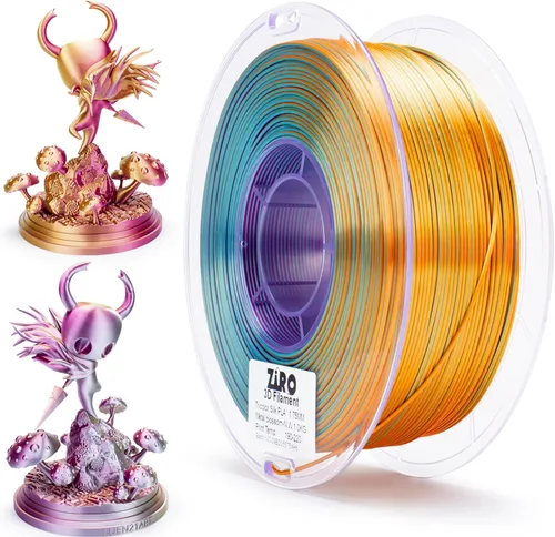 Vista 13 de ZIRO - Rápido cambio de color PLA, filamento de gradiente de color de 1.75mm, filamentos de PLA arcoíris brillantes, compatible con la mayoría