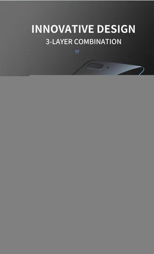 Vista 6 de Funda compatible con Vivo S1 4G 1907, combinación de 3 capas (panel trasero de vidrio de policarbonato+silicona TPU) anticaída, color negro