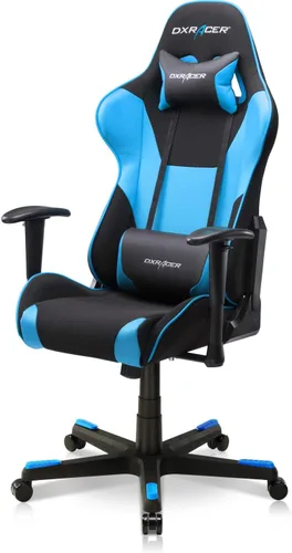 Vista 8 de DXRacer Formula - Silla ergonómica para computadora y videojuegos, reposacabezas de espuma viscoelástica, soporte lumbar, tela resistente al agua