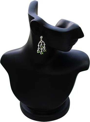 Vista 3 de RB Gems 925 Sterling Silver Earrings Genuine Gems Pear Shape 4 Cts, Rhodium-Plated Finish, Chandelier Design, Post Back Closure, Dangling