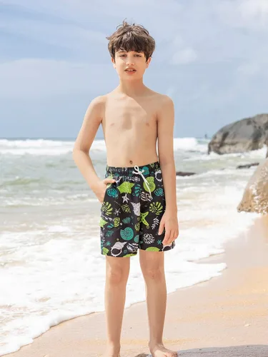 Vista 9 de Traje de baño para niños con UPF 50+ para niños, pantalones cortos de secado rápido, traje de baño para adolescentes, tallas de 7 a 14 años