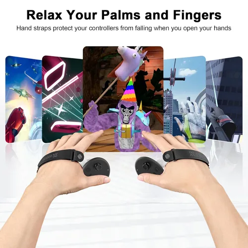 Vista 5 de AMVR 3-IN-1 Extension Grips Compatible with MetaOculus Quest 3 Accessories&AMVR Controller Grips Compatible with MetaOculus Quest 3, Silicone