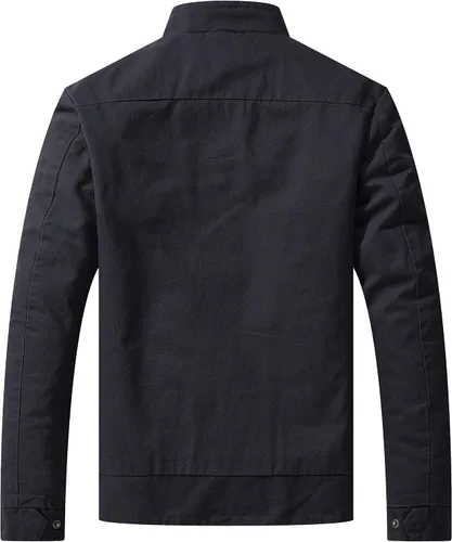 Vista 2 de WenVen Chaqueta militar de algodón de primavera para hombre, abrigo de lona ligero casual