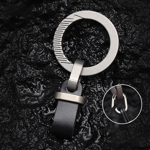 Vista 4 de 6 llaveros de titanio de liberación rápida, conector múltiple EDC Split llavero mosquetón regalo para hombres y mujeres