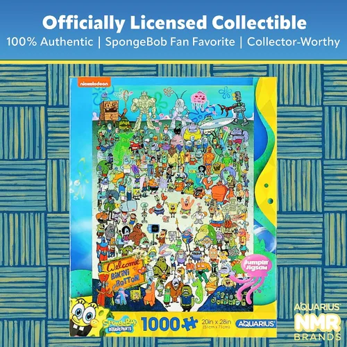 Vista 6 de AQUARIUS Rompecabezas de Bob Esponja (rompecabezas de 1000 piezas) – Mercancía y coleccionables de Bob Esponja con licencia oficial, sin reflejos