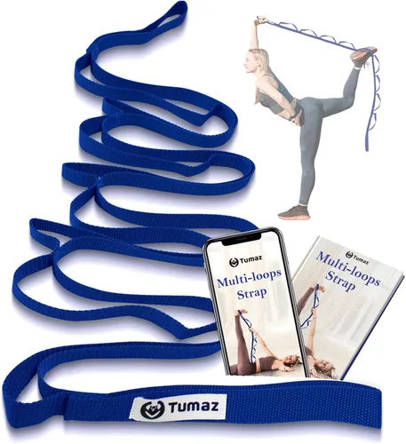 Vista 13 de Tumaz Stretching Strap - 10 Loops & Non-Elastic Yoga Strap - Perfect Home Workout Stretch Strap for Physical Therapy, Yoga, Pilates, Flexibility