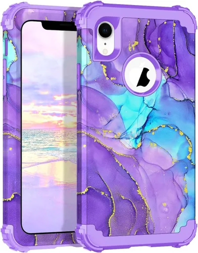 Vista 64 de Hocase Funda para iPhone SE 2022/2020, resistente a prueba de golpes, de plástico duro+goma de silicona, funda protectora híbrida para iPhone SE