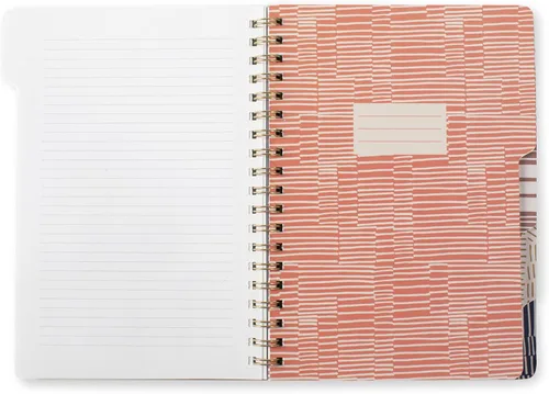 Vista 3 de Fringe Studio - Cuaderno de pestañas grandes, "Tribal Lines", cubierta flexible de tapa blanda, rayas universitarias, 5 divisores