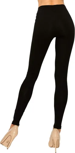 Vista 4 de EttelLut - Leggings de algodón y elastano básicos, de tela jersey, largo completo o arriba de los tobillos, talla regular y extra grande
