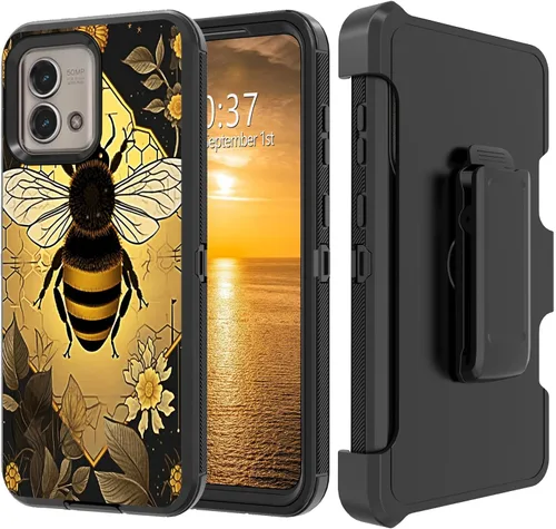 Vista 38 de Funda para Moto G Stylus 5G 2023 con funda de clip para cinturón y soporte, resistente de doble capa, resistente a prueba de golpes, para Motorola