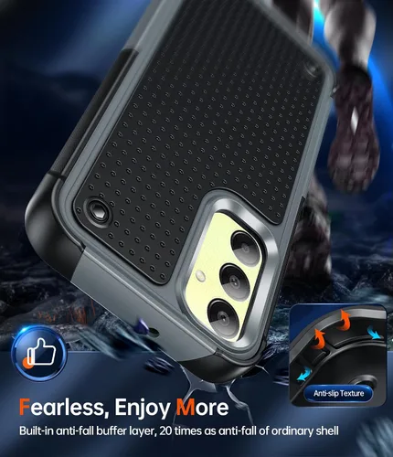 Vista 4 de LeYi Funda compatible con Samsung A25-5G: Funda para Galaxy A25 con protector de pantalla, resistente de doble capa anti arañazos, parte trasera