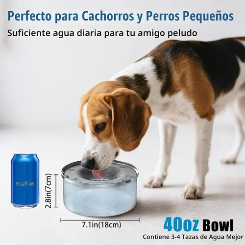 Vista 2 de SCHITEC Cuenco de agua para perros sin derrames, 1.2L/40 onzas, bebida lenta, cuenco para perros de acero inoxidable antisalpicaduras con disco