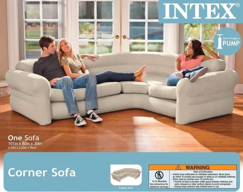 Vista 5 de Intex Juego de sofá seccional neutro para sala de estar y sala de estar inflable