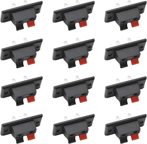 Vista 8 de Fielect 16 unids WP2-3 Clip de conexión de resorte de altavoz Terminales de 2 vías Bloque de tira Abrazadera de unión Clip de prueba Jack Socket