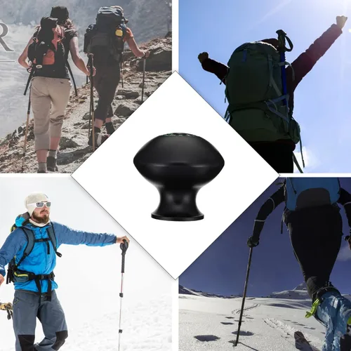 Vista 4 de Tapas universales para bastones de senderismo con brújula para caminar, escalar, accesorios para bastones de senderismo