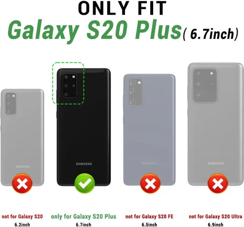 Vista 2 de SUANPOT Funda de piel tipo cartera para Samsung Galaxy S20+/S20 Plus de 6.7 pulgadas (sin S20 6.2 pulgadas/S20 Ultra 6.9 ") con tarjetero RFID