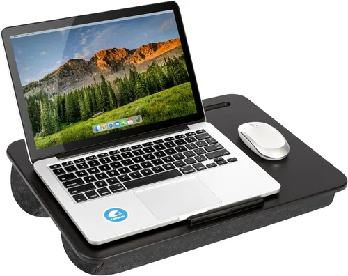 Vista 11 de LapGear - Escritorio compacto para regazo - Se adapta a laptops de hasta 15 pulgadas - Aqua Sky - Estilo núm. 43109 Microbead Cushion, Built-In