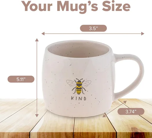 Vista 3 de Karma Gifts Reese - Taza de café de cerámica de 16 onzas, lindas tazas para mujeres y hombres, diseño de abeja